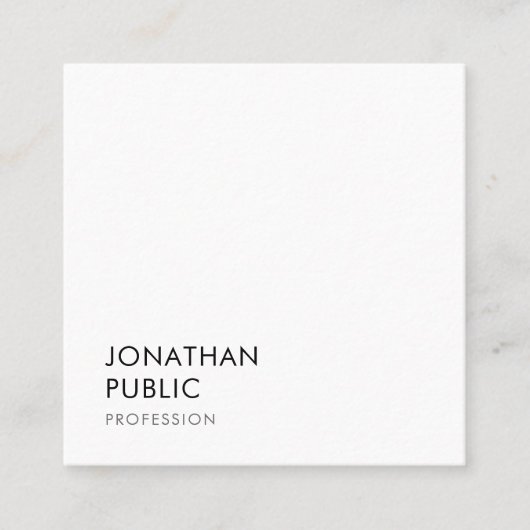 Moderne Trendy Simple Sjabloon Elegant Professiona Vierkante Visitekaartje (Voorkant)