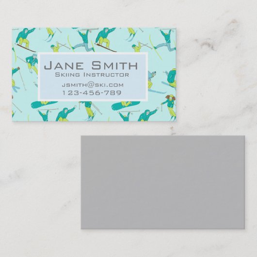 Moderne trendy skileraar Ski leraar Visitekaartje (Voorkant / Achterkant)