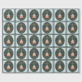 Moderne trendy sneeuw kerstboom cadeaupapier (Vlak)