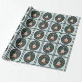Moderne trendy sneeuw kerstboom cadeaupapier (Uitgerold)