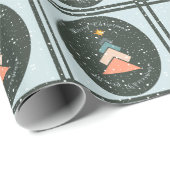 Moderne trendy sneeuw kerstboom cadeaupapier (Rol Hoek)