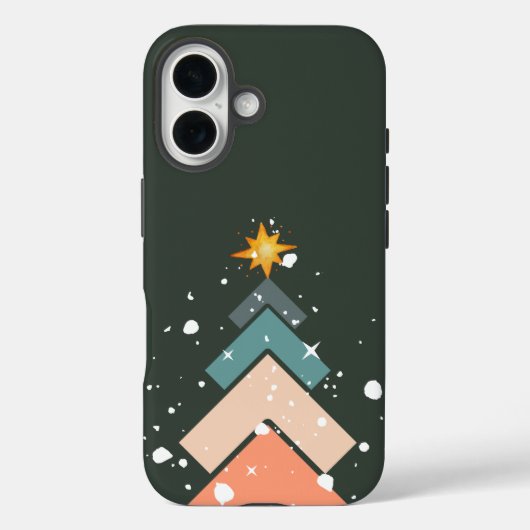 Moderne trendy sneeuw kerstboom Case-Mate iPhone case (Achterkant)