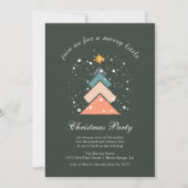 Moderne trendy sneeuw kerstboom feestdagenkaart (Voorkant)