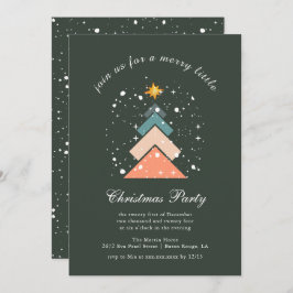 Moderne trendy sneeuw kerstboom feestdagenkaart