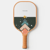Moderne trendy sneeuw kerstboom pickleball paddle (Achterkant)