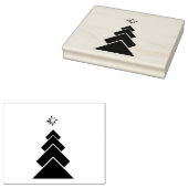 Moderne trendy sneeuw kerstboom vakantie rubberstempel (Gestempeld)