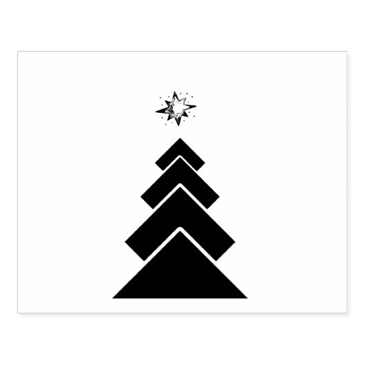 Moderne trendy sneeuw kerstboom vakantie rubberstempel (Afrduk)