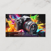 Moderne Trendy Social Media Fotograaf QR Code Visitekaartje (Voorkant)