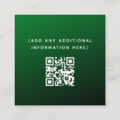 Moderne Trendy Social Media Groene Ombre Gradient Vierkante Visitekaartje (Achterkant)