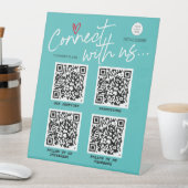 Moderne trendy social media QR code business sign Reclamebord Met Voetstuk (Insitu)