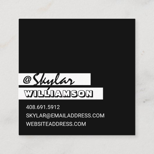 Moderne trendy sociale media Volg mij Foto Vierkante Visitekaartje (Achterkant)