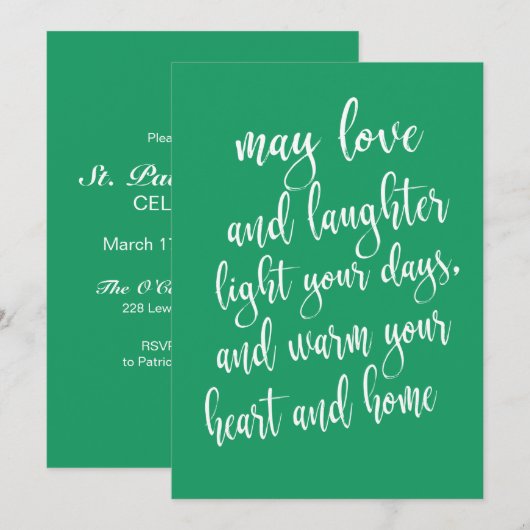 Moderne trendy St. Patrick's Day-feest Kaart (Voorkant / Achterkant)