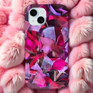 Moderne trendy stijlvolle bordeaux roze magenta pa iPhone 15 case