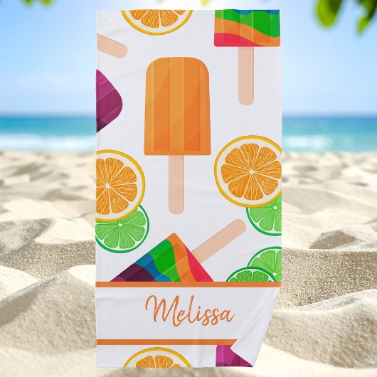Moderne Trendy Stijlvolle Koele Popsicles Strandlaken
