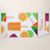Moderne Trendy Stijlvolle Koele Popsicles Strandlaken (Voorkant)