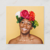 Moderne Trendy Stijlvolle QR-code voor foto's Vierkante Visitekaartje (Voorkant)