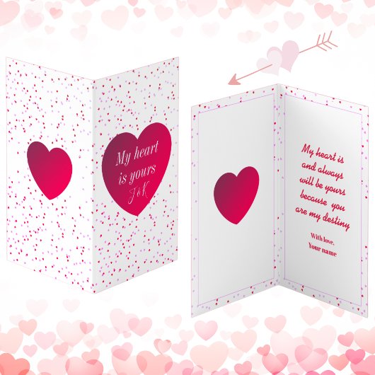 Moderne trendy stijlvolle rode hart Valentijnsdag Kaart