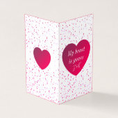 Moderne trendy stijlvolle rode hart Valentijnsdag Kaart (Buitenkant)