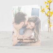 Moderne Trendy Stijlvolle Script Foto Jubileum Kaart (Gele Bloem)