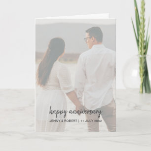 Moderne Trendy Stijlvolle Script Foto Jubileum Kaart
