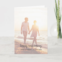 Moderne Trendy Stijlvolle Script Foto Jubileum Kaart