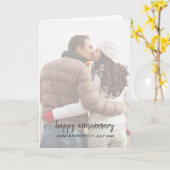Moderne Trendy Stijlvolle Script Foto Jubileum Kaart (Gele Bloem)