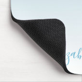 Moderne trendy stijlvolle script lichtblauwe glitt muismat (Hoek)