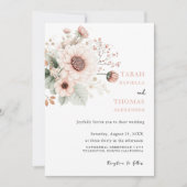Moderne Trendy Stof Roze Blush Bruiloft Kaart (Voorkant)