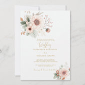 Moderne Trendy Stof Roze Blush Bruiloft Kaart (Voorkant)