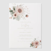 Moderne Trendy Stof Roze Blush Bruiloft  Vellum Uitnodigingen (Voorkant)