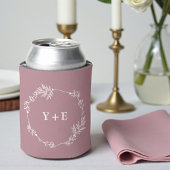 Moderne Trendy Stof Roze Monogram Trouwdag Blikjeskoeler
