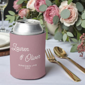 Moderne Trendy Stof Roze Script Bruiloft Blikjeskoeler