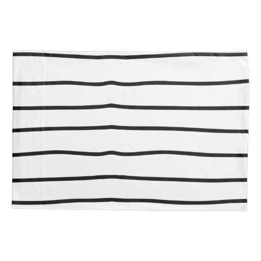 Moderne trendy strepen het patroon minimaal zwart  kussensloop (Achterkant)