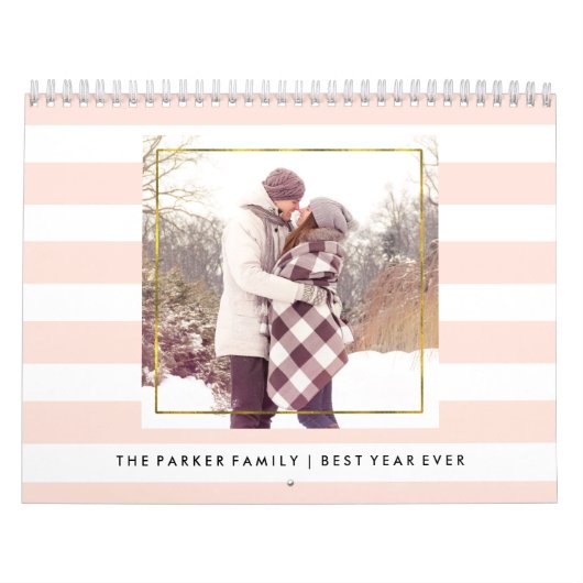 Moderne Trendy Stripes met je foto's Kalender (Hoes)