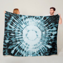 Moderne trendy stropdas-kleurstof blauwgroen zwart fleece deken