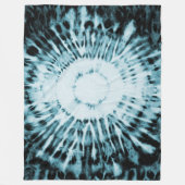 Moderne trendy stropdas-kleurstof blauwgroen zwart fleece deken (Voorkant)