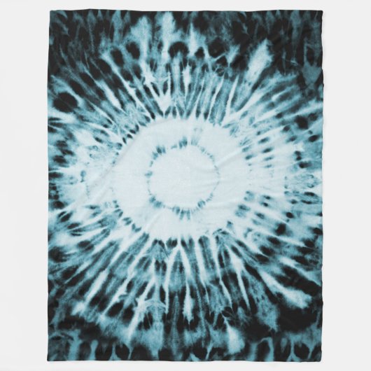 Moderne trendy stropdas-kleurstof blauwgroen zwart fleece deken (Voorkant)