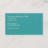 Moderne trendy tandarts Kantoor Visitekaartjes (Achterkant)