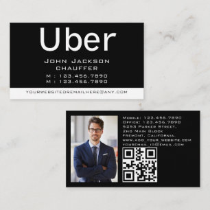 Moderne & Trendy Taxi Chauffeur foto qr code Visitekaartje