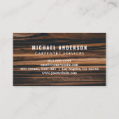 Moderne trendy timmerwerk service en handyman hout visitekaartje (Achterkant)