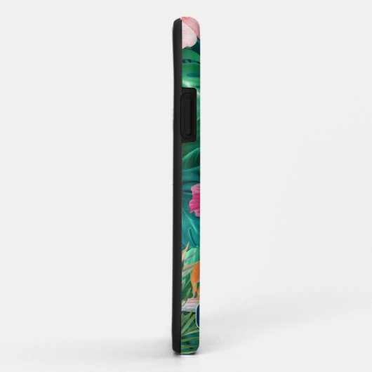 Moderne trendy tropische bloemen en bladeren Monog Case-Mate iPhone Case (Achterkant/rechts)