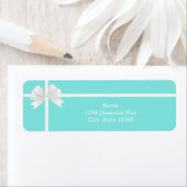 Moderne trendy turquoise blauwe diamant boog etiket (Insitu)