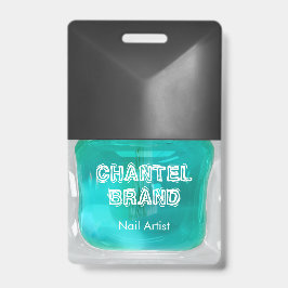 Moderne trendy turquoise nagellak schoonheidssalon badge
