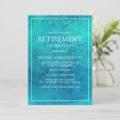 Moderne trendy turquoise pensioneringsfeest kaart (Staand voorkant)