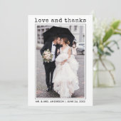 Moderne Trendy Type writer Text Love Bedankt Foto (Staand voorkant)