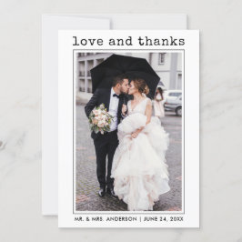 Moderne Trendy Type writer Text Love Bedankt Foto