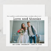 Moderne Trendy Type writer Text Photo Love Bedankt (Voorkant / Achterkant)