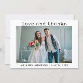 Moderne Trendy Type writer Text Photo Love Bedankt
