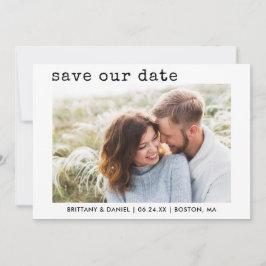Moderne Trendy Type writer Text Save Our Date Kaar Save The Date