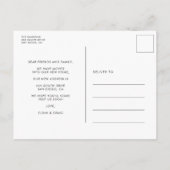 Moderne trendy typografie foto bewegende aankondig briefkaart (Achterkant)